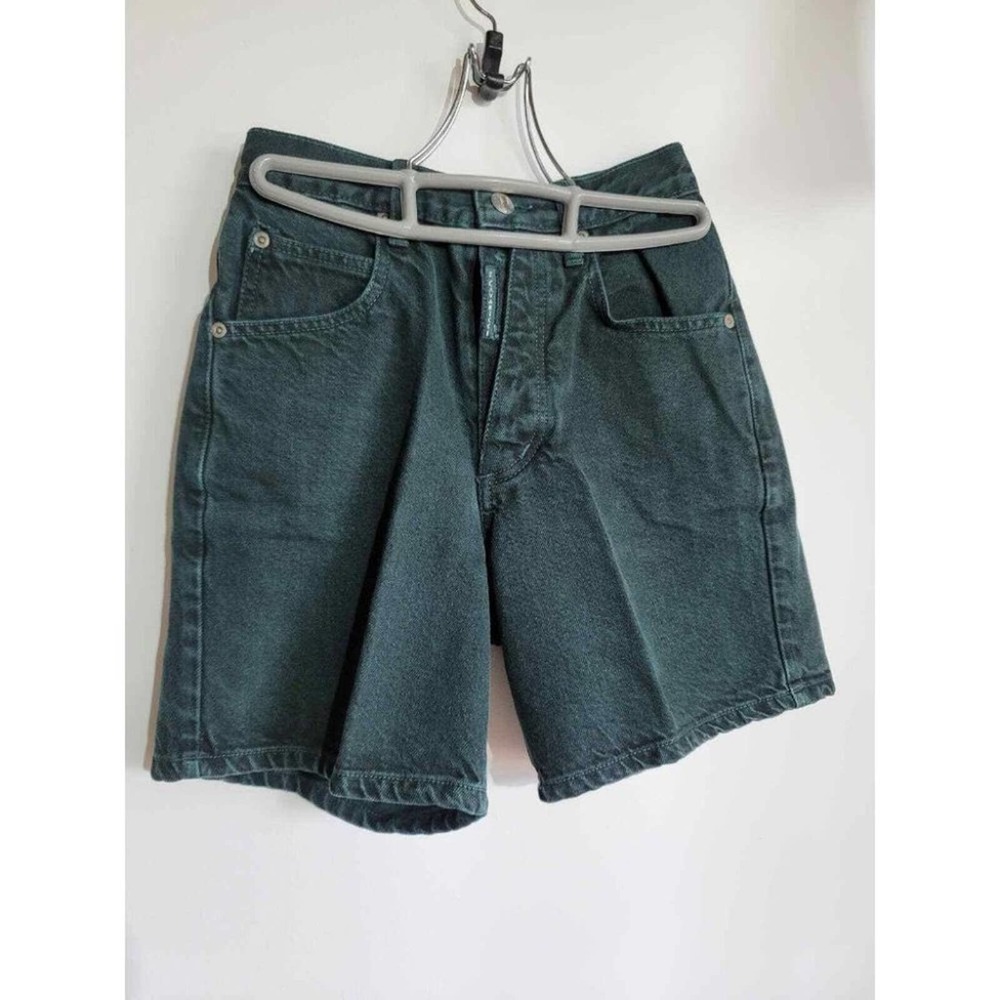 Z. Cavaricci Women’s Green Denim Button Fly Jean Shorts Y2K Size 26